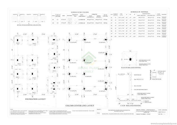 SOUTH FACING DUPLEX PLAN WITH ELEVATION | 1200 SQFT STRUCTURAL DRAWING