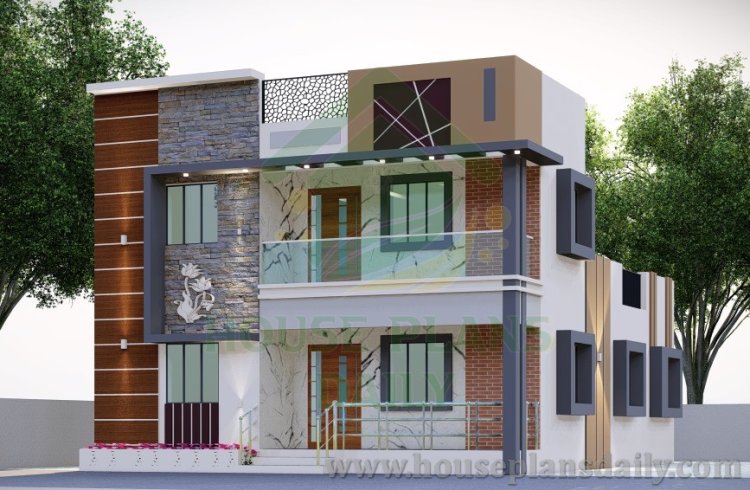 SOUTH FACING DUPLEX PLAN WITH ELEVATION | 1200 SQFT STRUCTURAL DRAWING