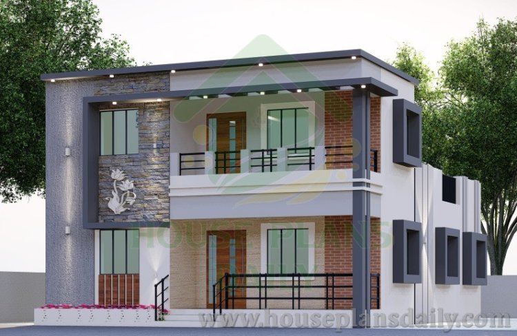SOUTH FACING DUPLEX PLAN WITH ELEVATION | 1200 SQFT STRUCTURAL DRAWING