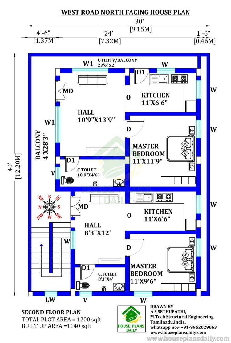 30X40 WEST FACING HOUSE PLANS WITH G+4 AND STRUCTURAL DESIGNS