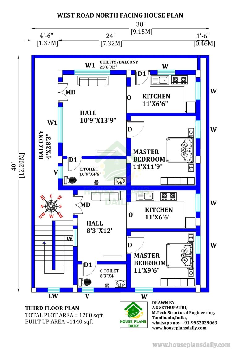 30X40 WEST FACING HOUSE PLANS WITH G+4 AND STRUCTURAL DESIGNS