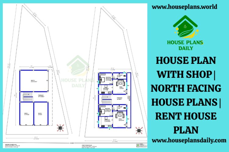 HOUSE PLAN WITH SHOP | NORTH FACING HOUSE PLANS | RENT HOUSE PLAN