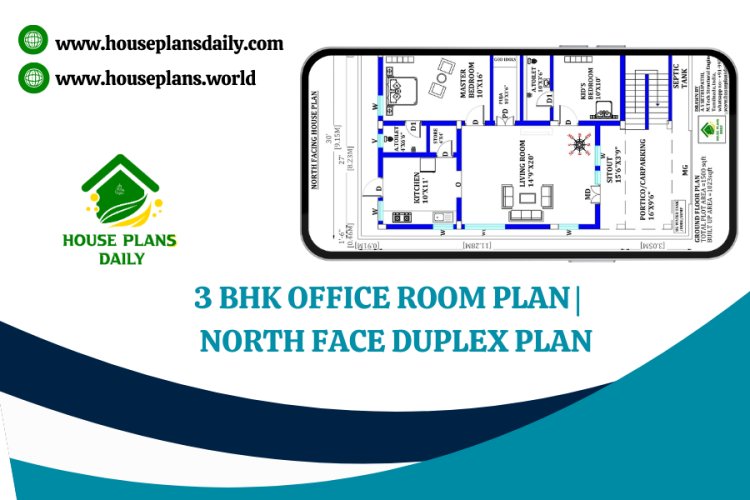 3 BHK OFFICE ROOM PLAN | NORTH FACE DUPLEX PLAN