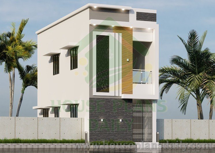 EAST FACING DUPLEX HOUSE PLAN | MODERN HOUSE PLAN WITH ELEVATION