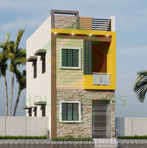 EAST FACING DUPLEX HOUSE PLAN | MODERN HOUSE PLAN WITH ELEVATION