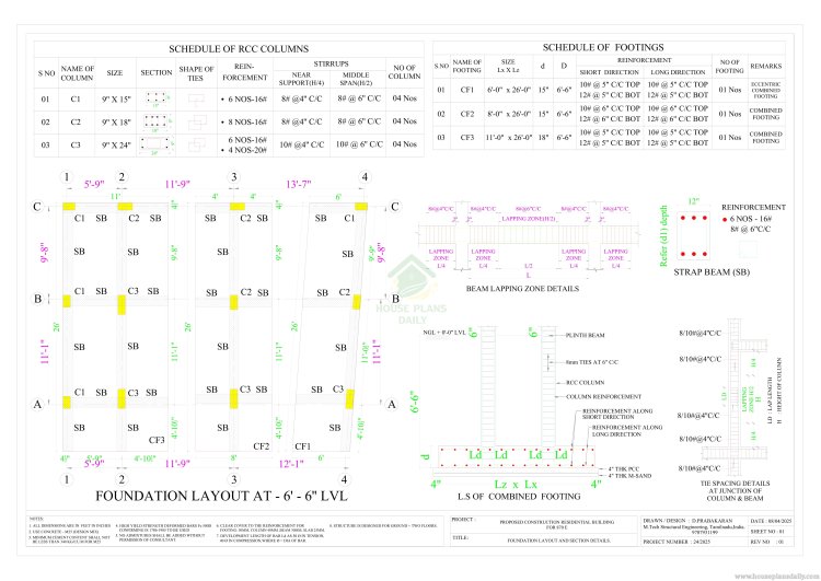 RENTAL CUM HOUSE PLAN WITH PARKING | STRUCTURAL LAYOUT DRAWING | DUPLEX PLAN