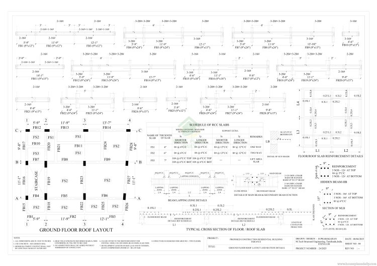 RENTAL CUM HOUSE PLAN WITH PARKING | STRUCTURAL LAYOUT DRAWING | DUPLEX PLAN
