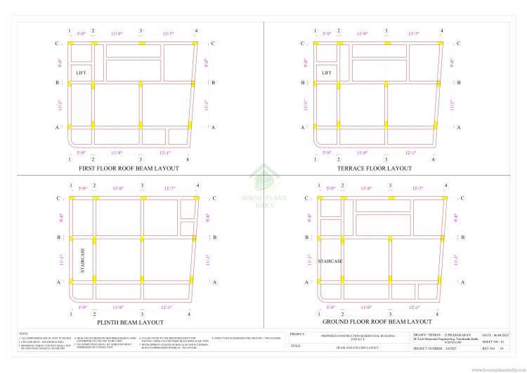 RENTAL CUM HOUSE PLAN WITH PARKING | STRUCTURAL LAYOUT DRAWING | DUPLEX PLAN