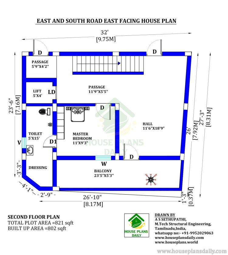 EAST FACING HOUSE PLAN WITH COMMERCIAL SHOP
