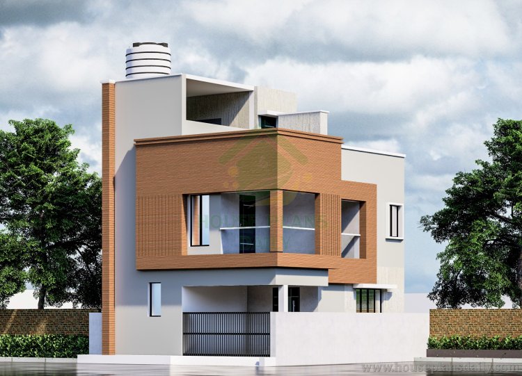 MODERN HOUSE ELEVATION DESIGN | SOUTH FACING DUPLEX HOUSE PLAN