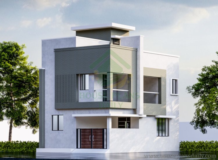 MODERN HOUSE ELEVATION DESIGN | SOUTH FACING DUPLEX HOUSE PLAN