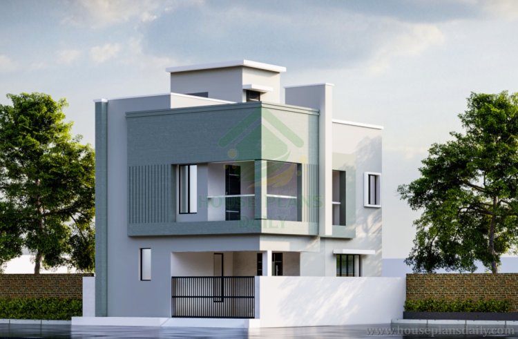MODERN HOUSE ELEVATION DESIGN | SOUTH FACING DUPLEX HOUSE PLAN