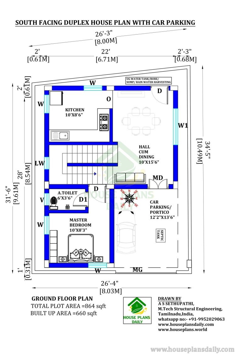 MODERN HOUSE ELEVATION DESIGN | SOUTH FACING DUPLEX HOUSE PLAN