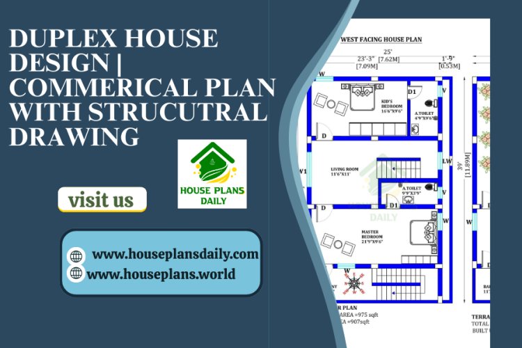 DUPLEX HOUSE DESIGN | COMMERICAL PLAN WITH STRUCUTRAL DRAWING