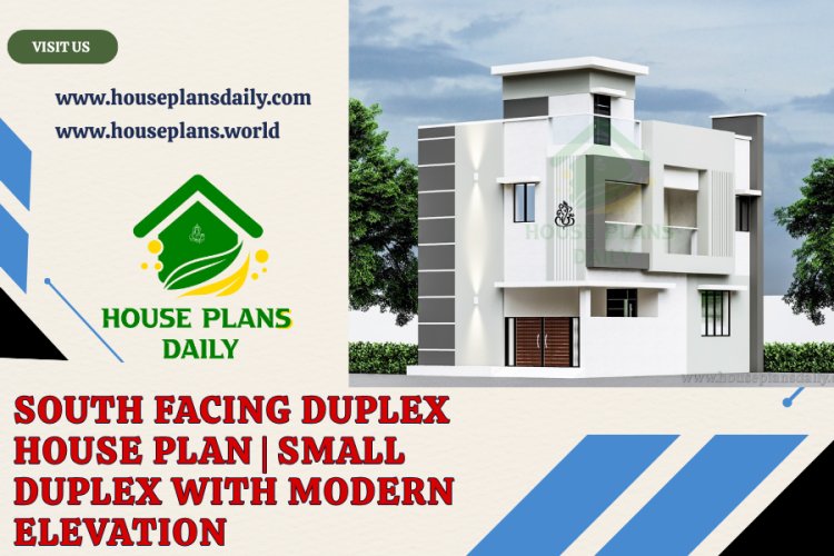 SOUTH FACING DUPLEX HOUSE PLAN | SMALL DUPLEX WITH MODERN ELEVATION