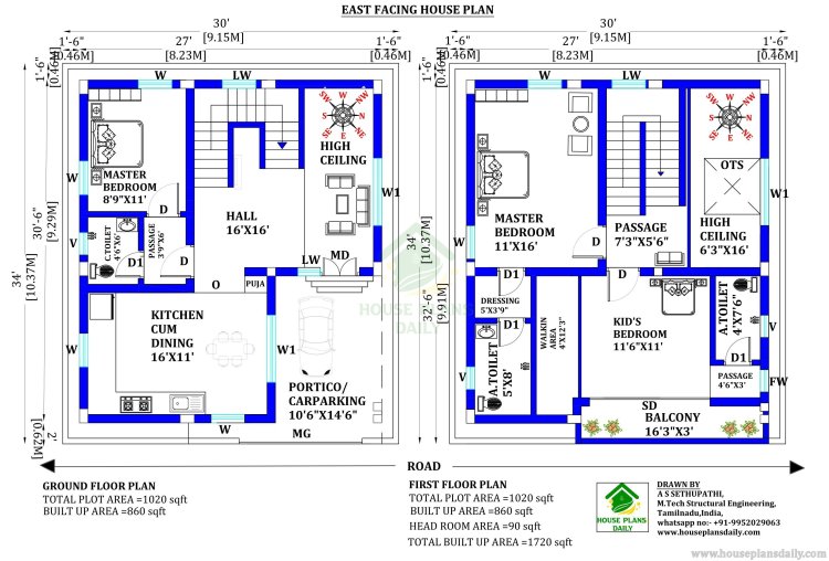67 Unique 2BHK & 3BHK Vastu House Plans for Every Plot Direction