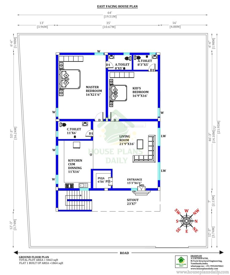 67 Unique 2BHK & 3BHK Vastu House Plans for Every Plot Direction