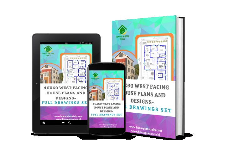 40x60 West Facing House Plans and Designs-Full Drawings Set