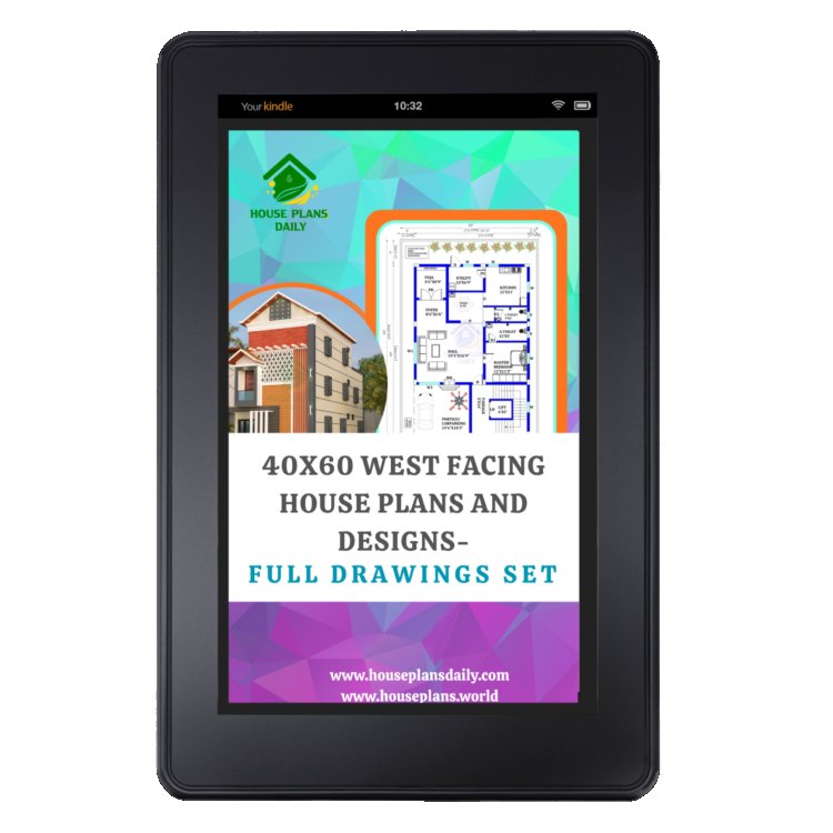 40x60 West Facing House Plans and Designs-Full Drawings Set