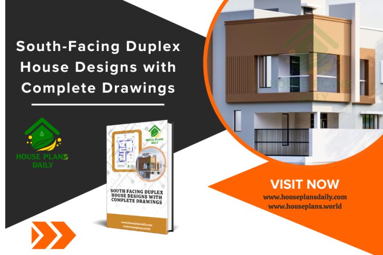 South Facing Duplex House Designs with Complete Drawings