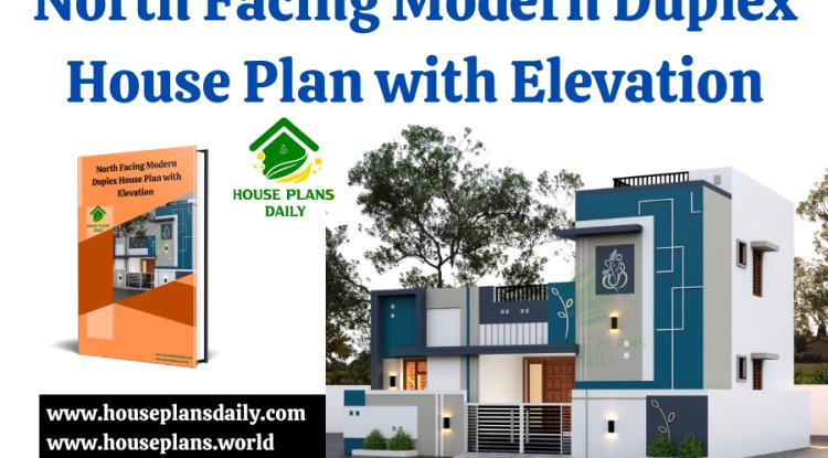North Facing Modern Duplex House Plan with Elevation