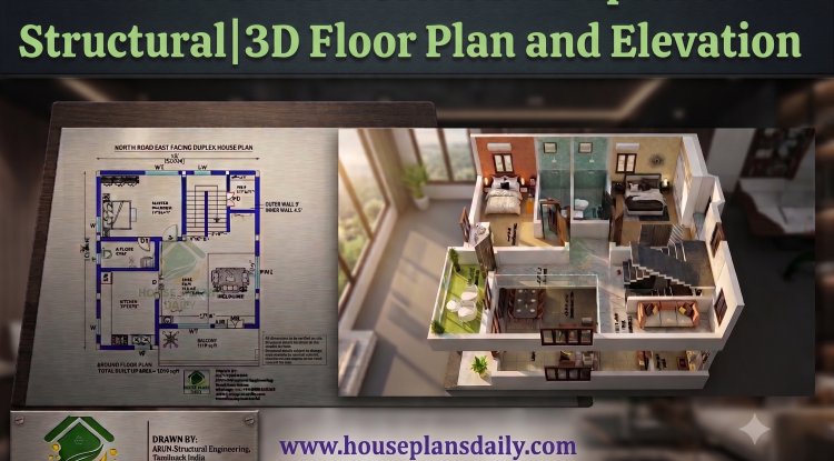 Modern 30x33 Northeast Duplex with Structural | 3D Floor Plan and Elevation