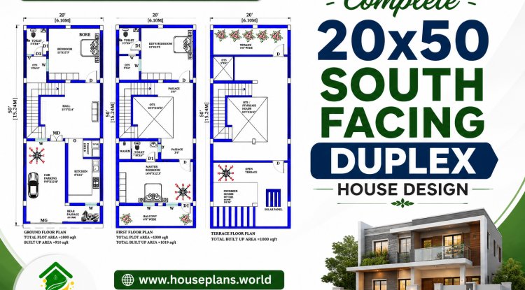 Complete 20x50 South Facing Duplex House Design