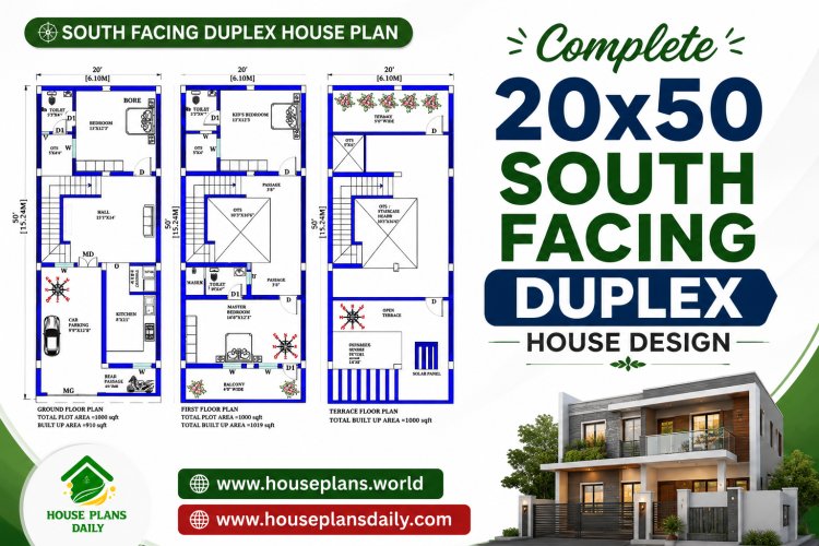 Complete 20x50 South Facing Duplex House Design